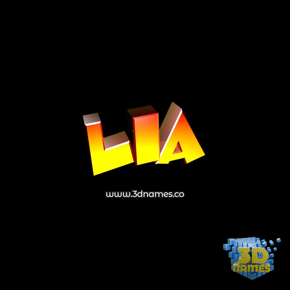 lia in Black Background style - 3D name wallpaper