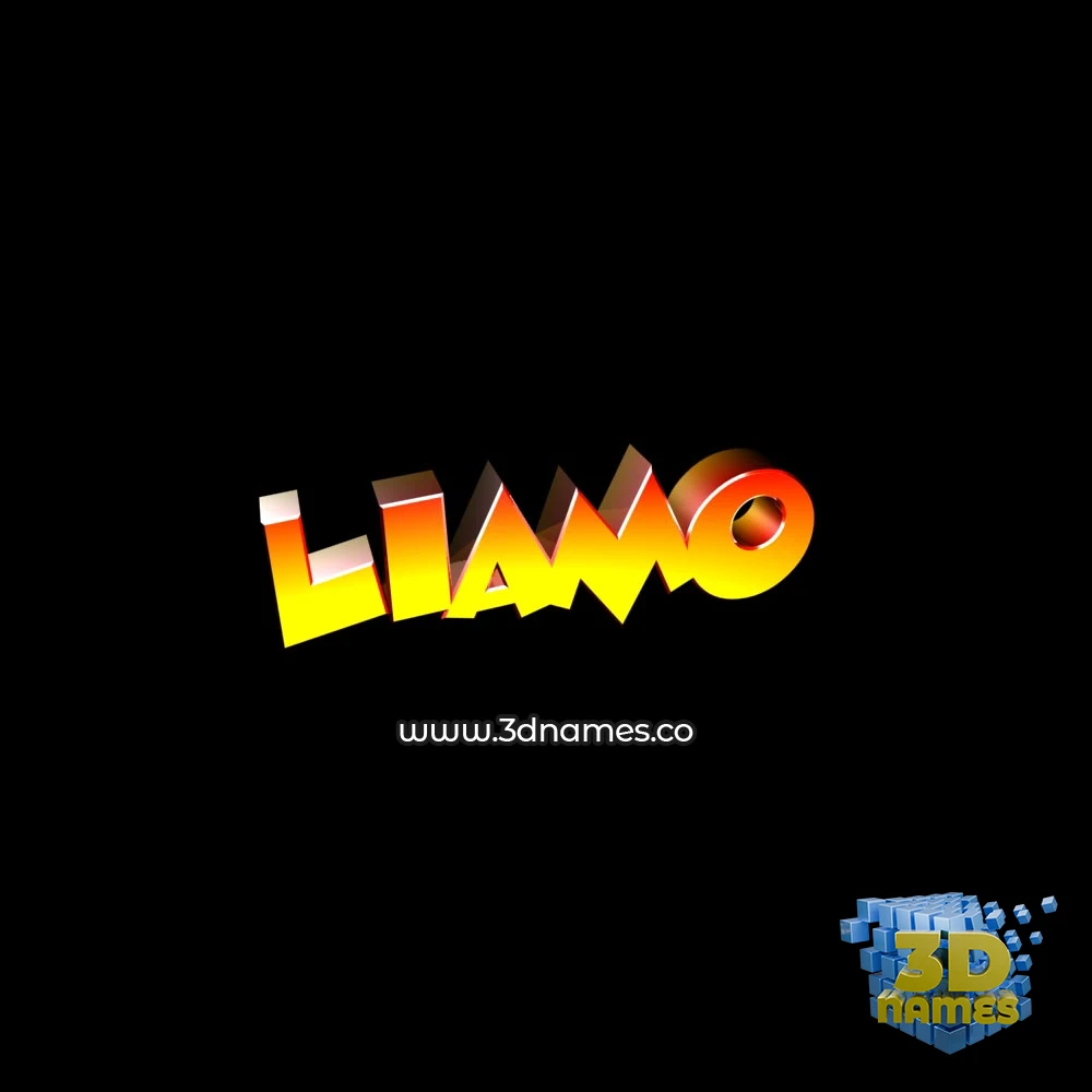 liamo in Black Background style - 3D name wallpaper