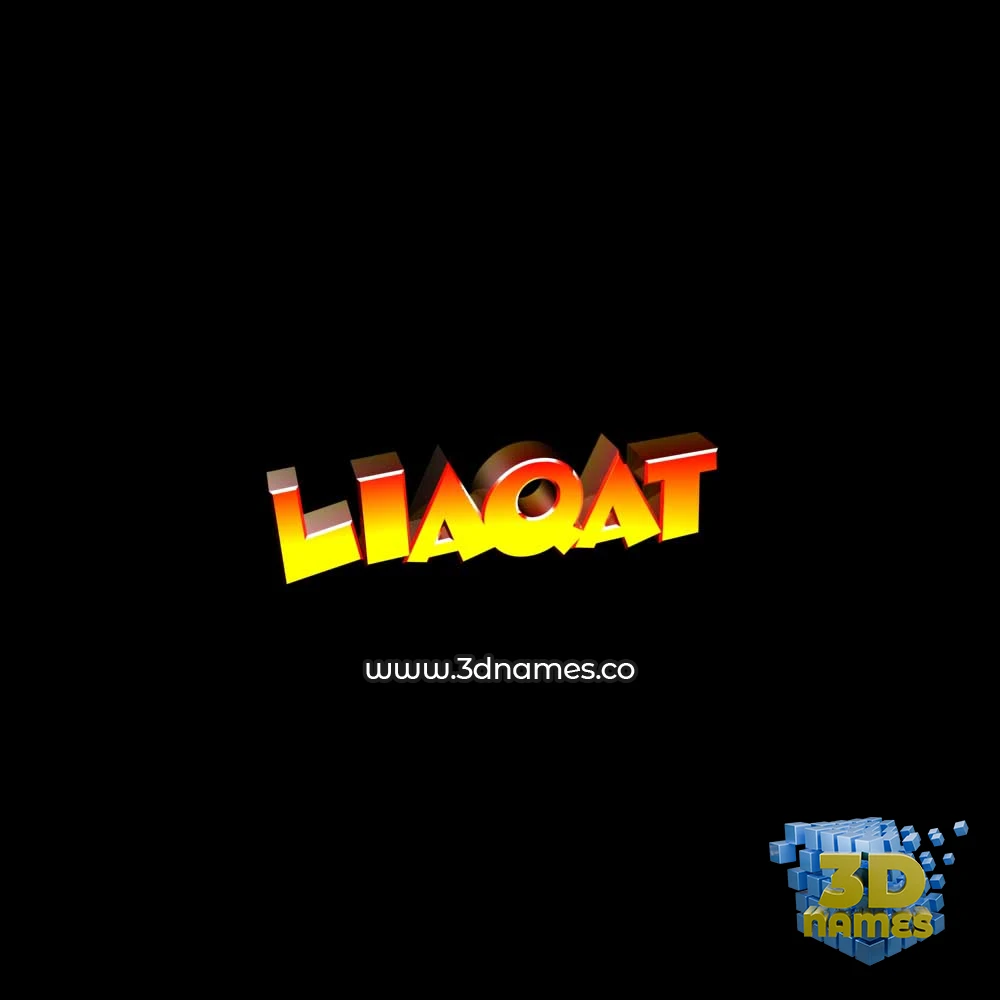 liaqat in Black Background style - 3D name wallpaper