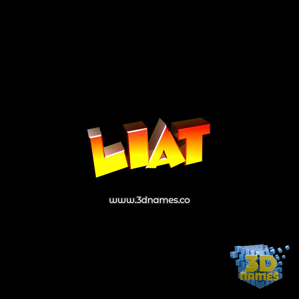 liat in Black Background style - 3D name wallpaper
