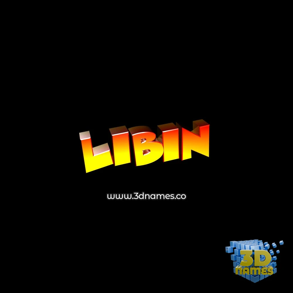 libin in Black Background style - 3D name wallpaper
