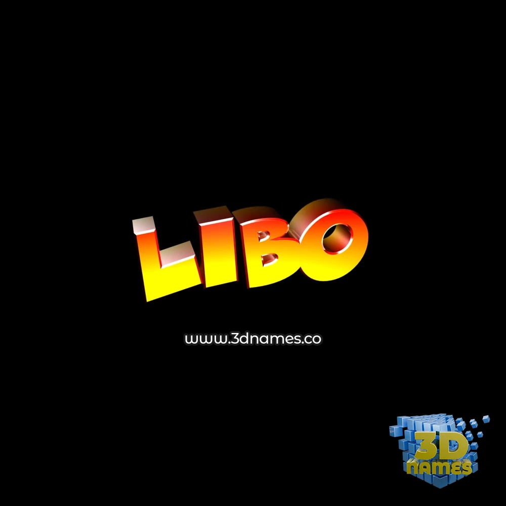 libo in Black Background style - 3D name wallpaper