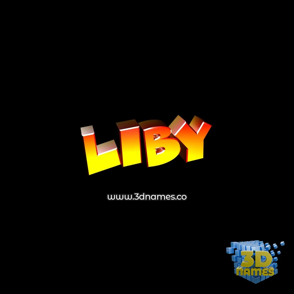 liby in Black Background style - 3D name wallpaper