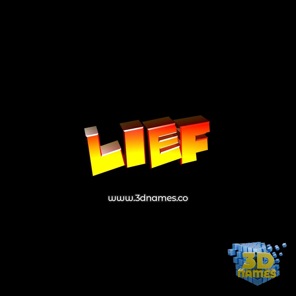 lief in Black Background style - 3D name wallpaper