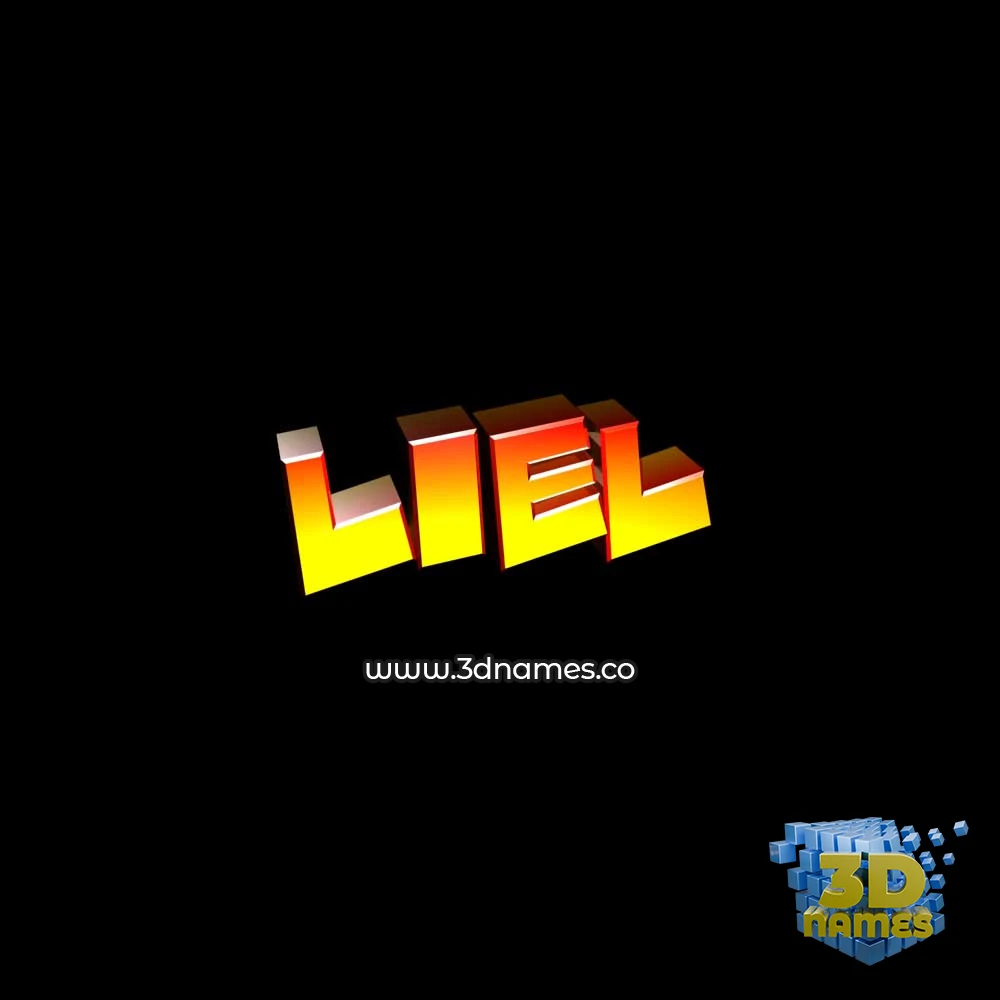 liel in Black Background style - 3D name wallpaper