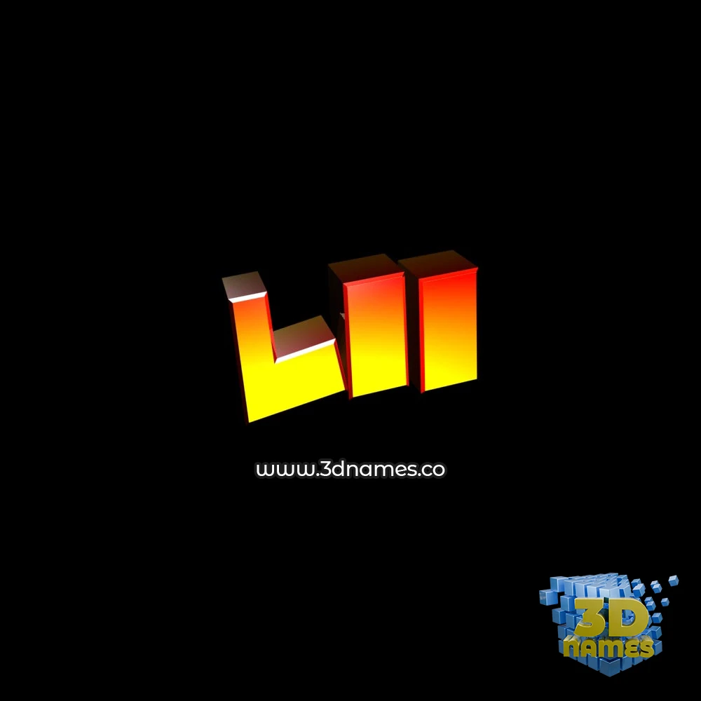 lii in Black Background style - 3D name wallpaper