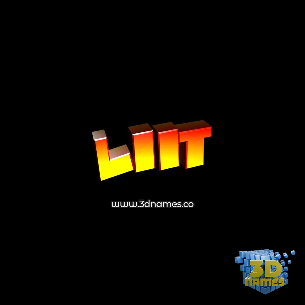 liit in Black Background style - 3D name wallpaper