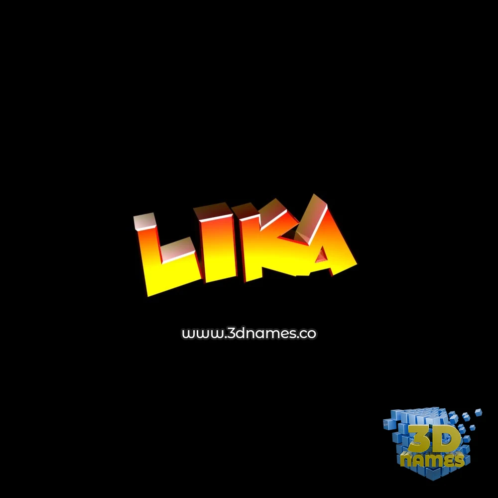 lika in Black Background style - 3D name wallpaper