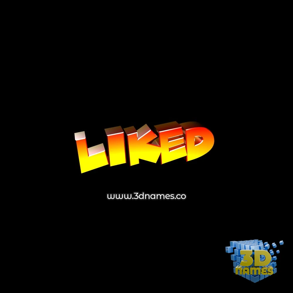liked in Black Background style - 3D name wallpaper