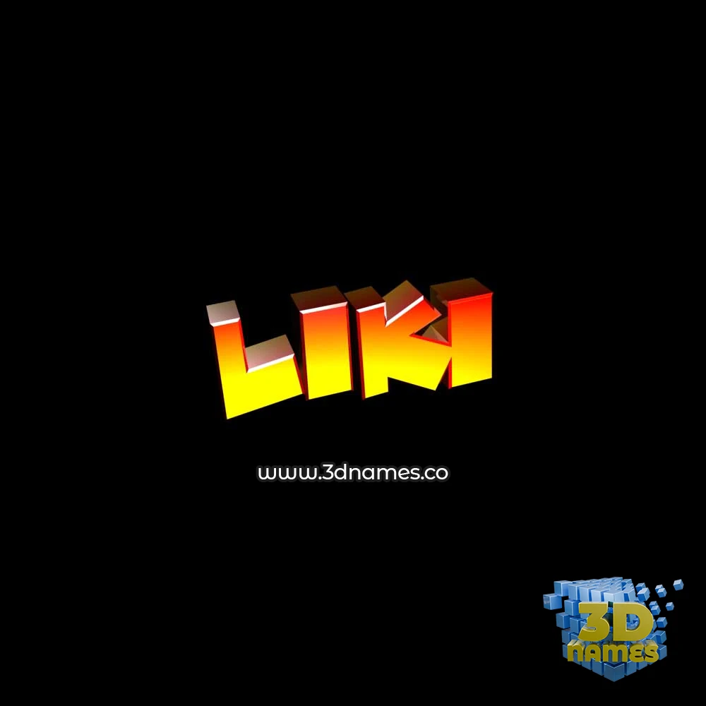 liki in Black Background style - 3D name wallpaper