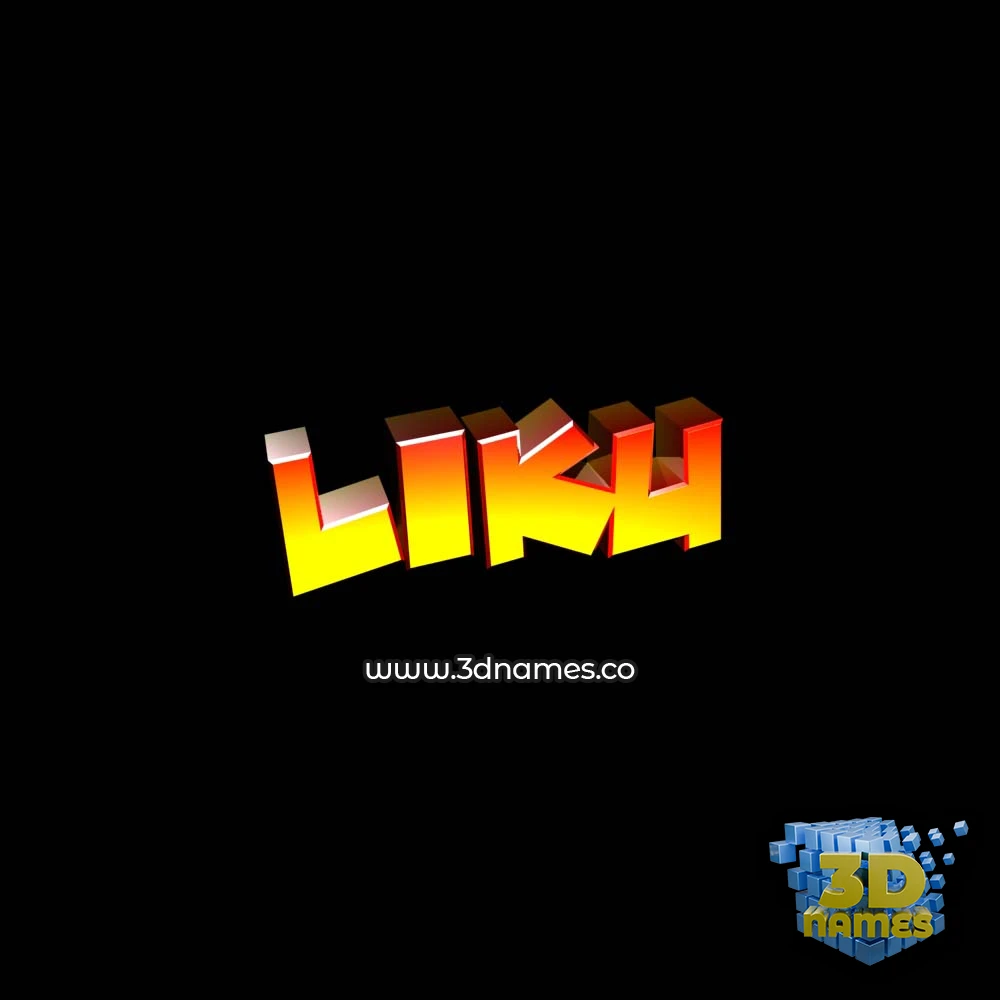 liku in Black Background style - 3D name wallpaper