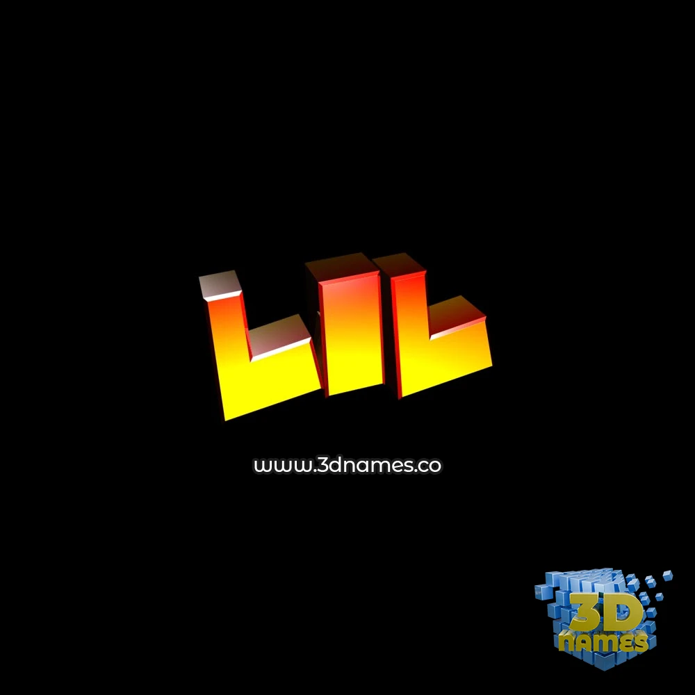 lil in Black Background style - 3D name wallpaper