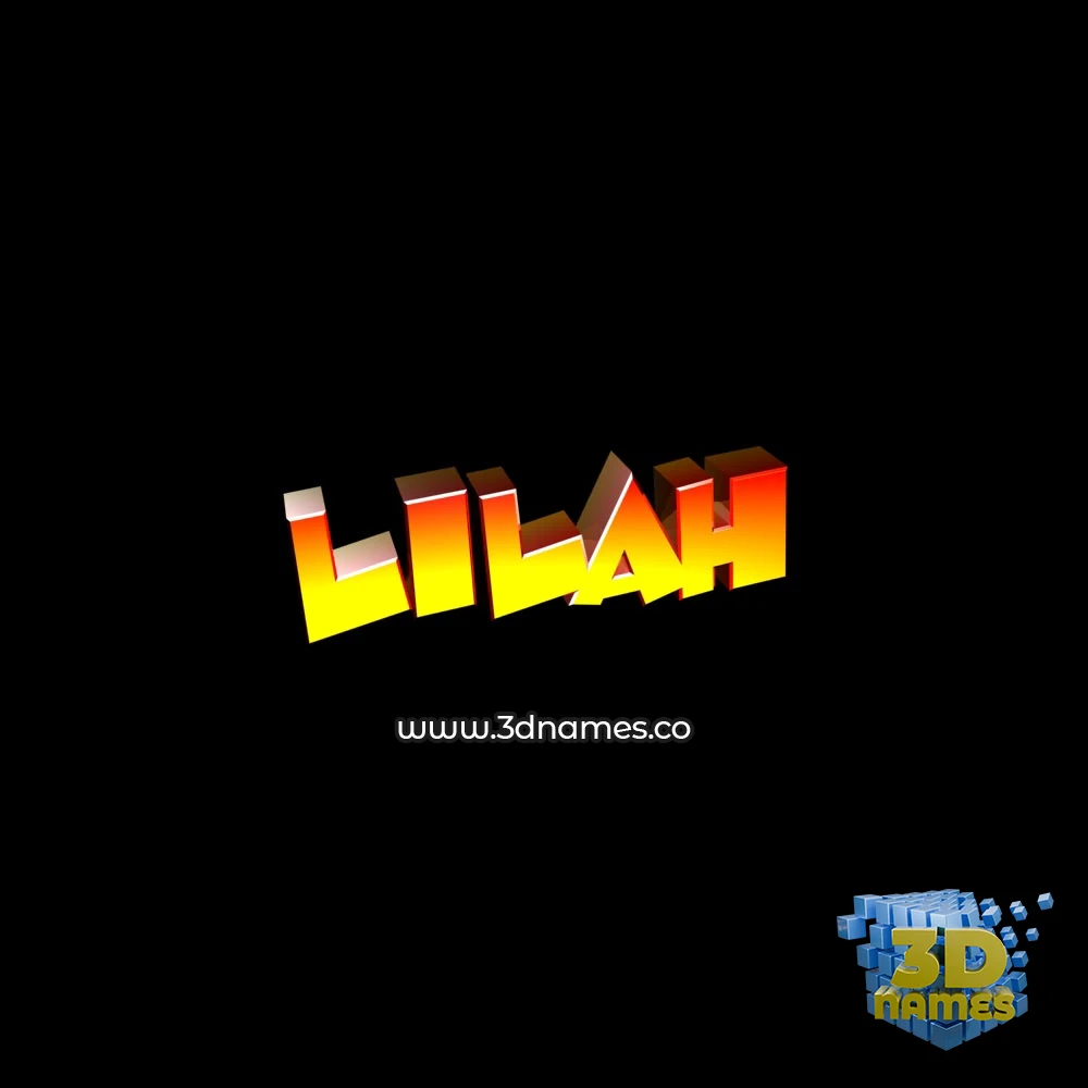 lilah in Black Background style - 3D name wallpaper