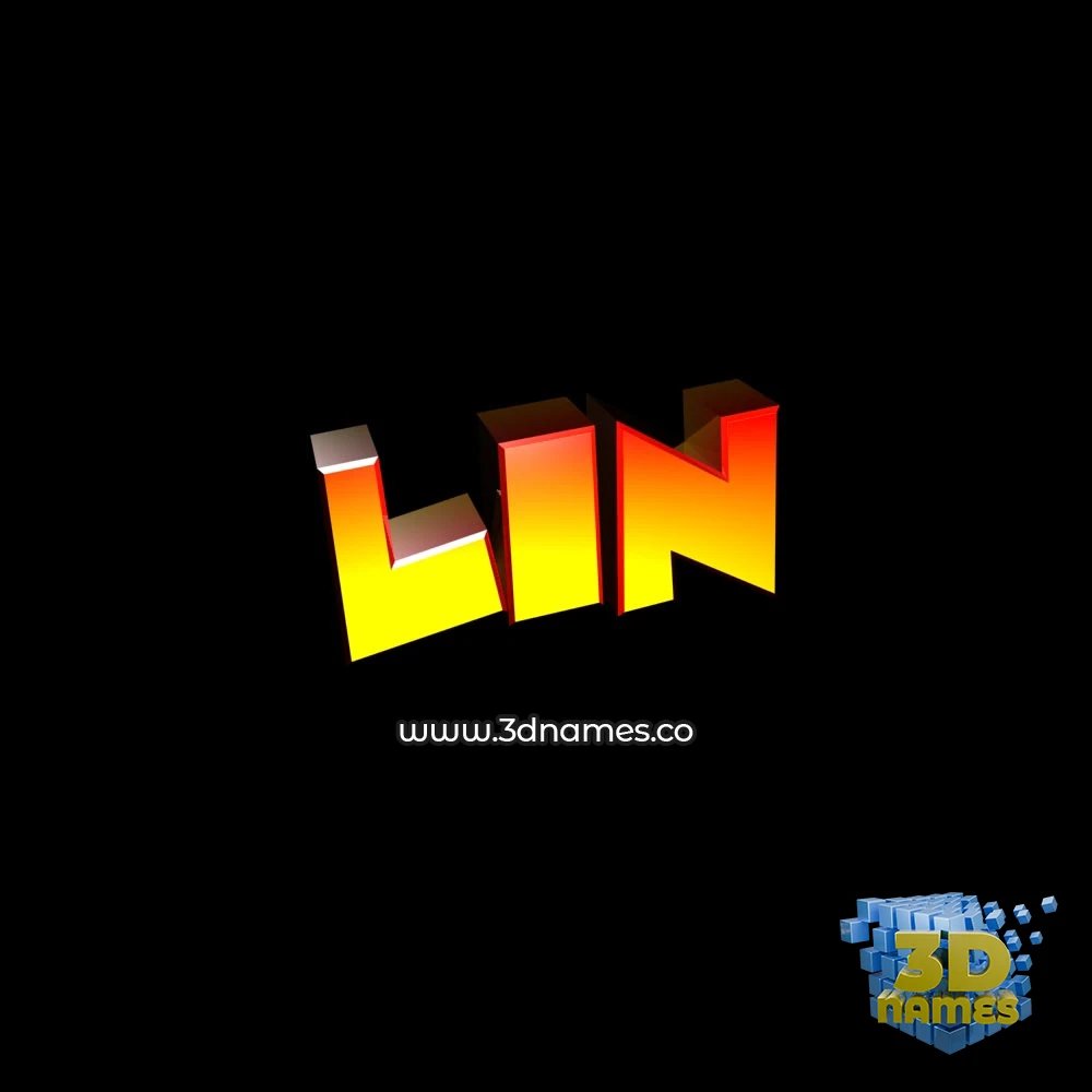 lin in Black Background style - 3D name wallpaper