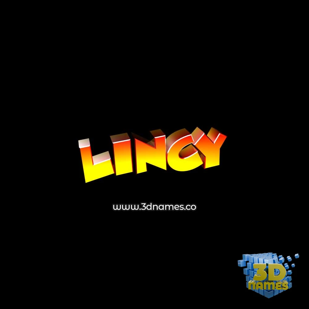 lincy in Black Background style - 3D name wallpaper