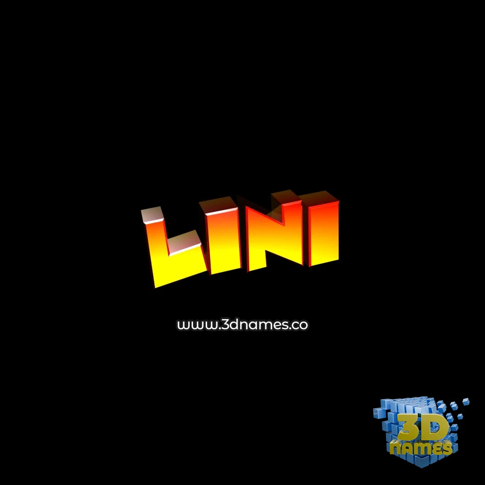 lini in Black Background style - 3D name wallpaper