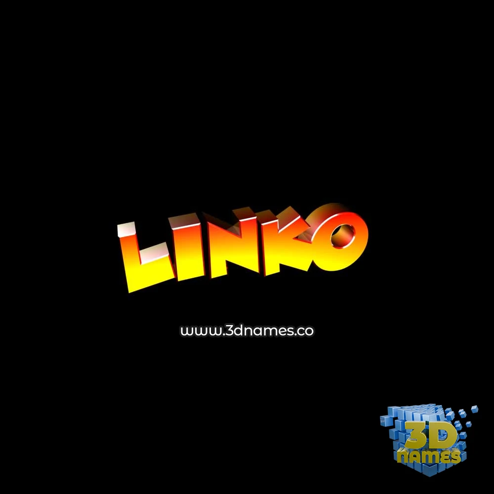linko in Black Background style - 3D name wallpaper