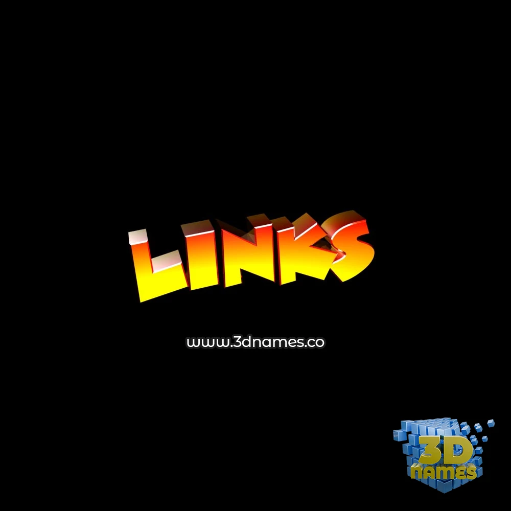links in Black Background style - 3D name wallpaper