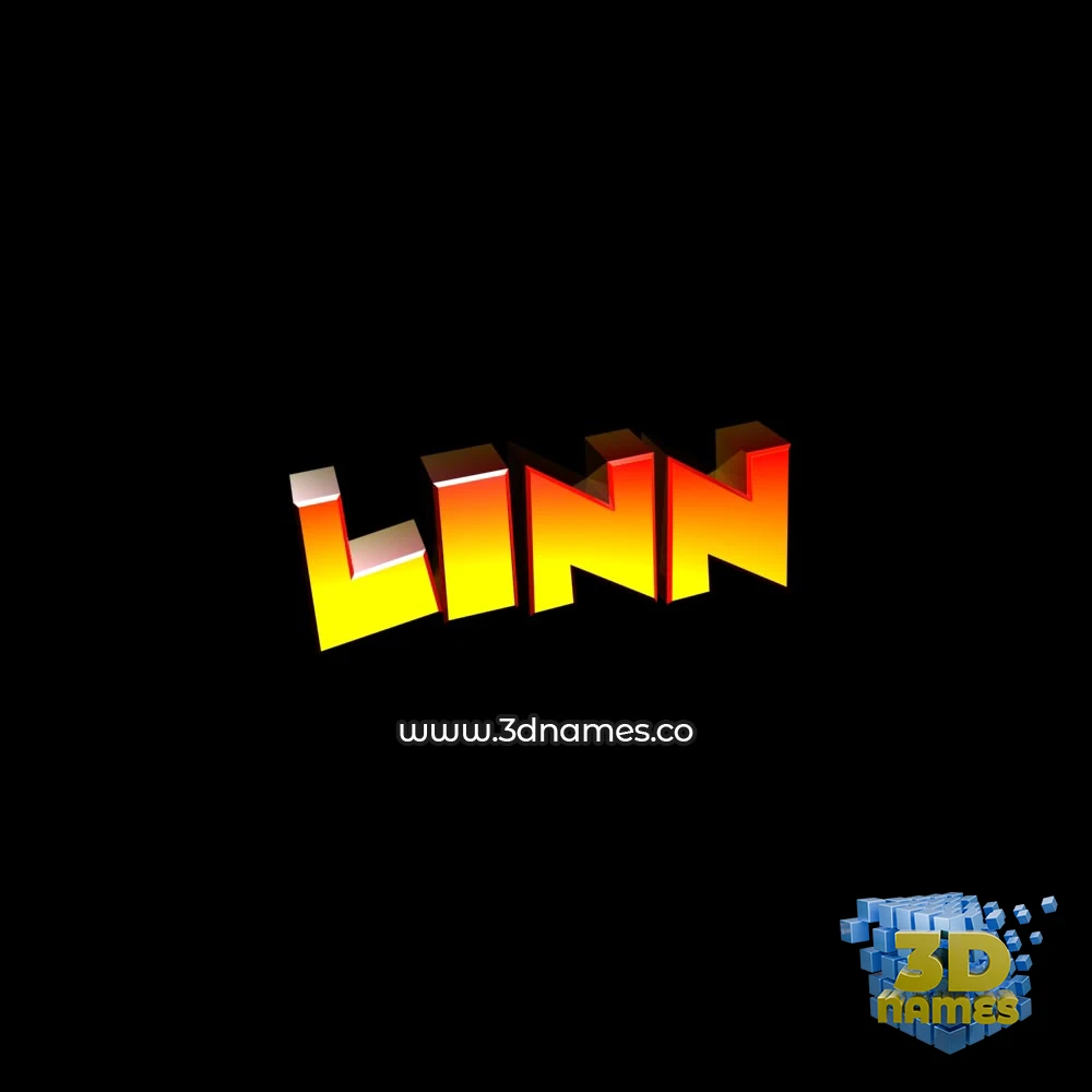 linn in Black Background style - 3D name wallpaper