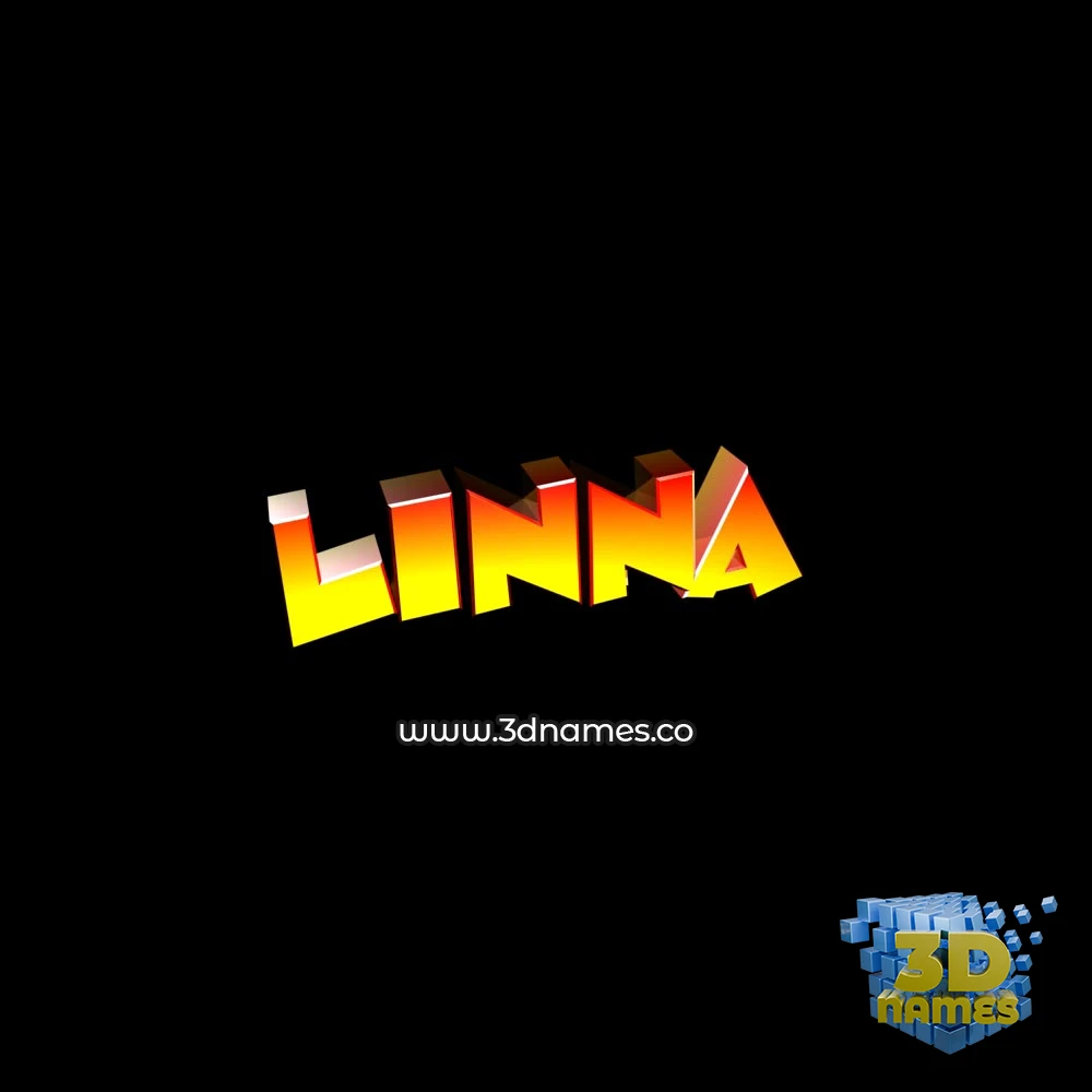 linna in Black Background style - 3D name wallpaper
