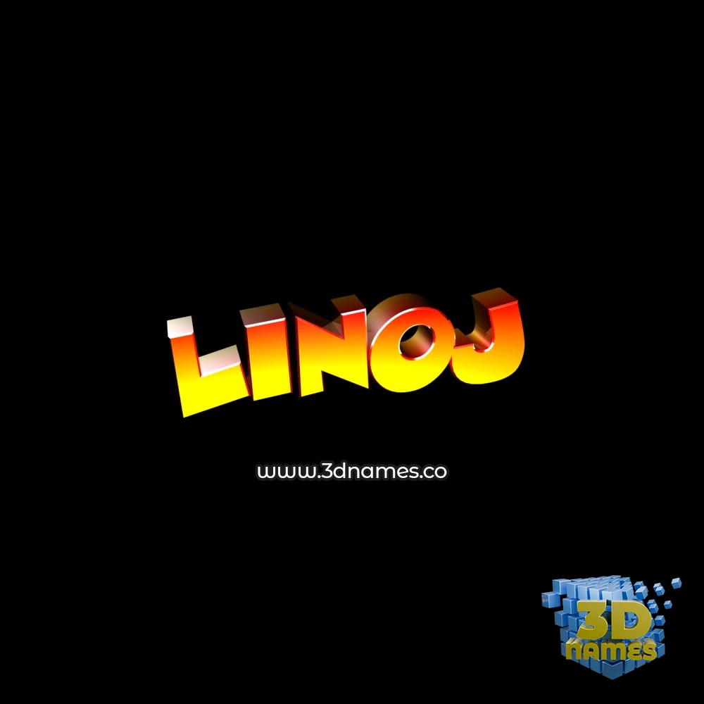 linoj in Black Background style - 3D name wallpaper