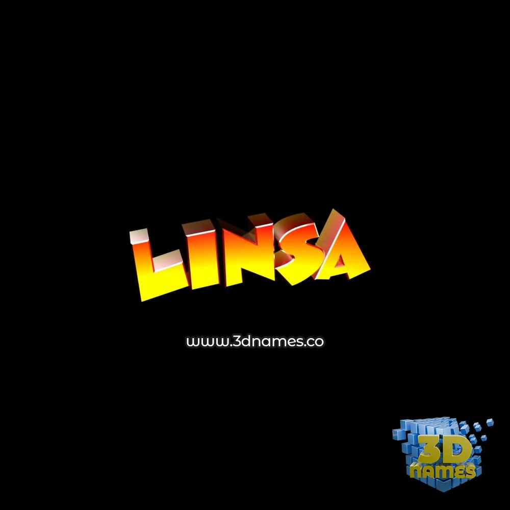 linsa in Black Background style - 3D name wallpaper