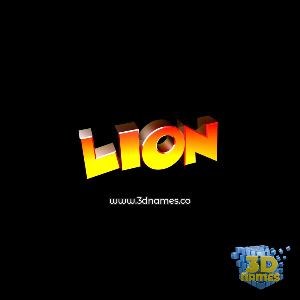 lion in Black Background style - 3D name wallpaper