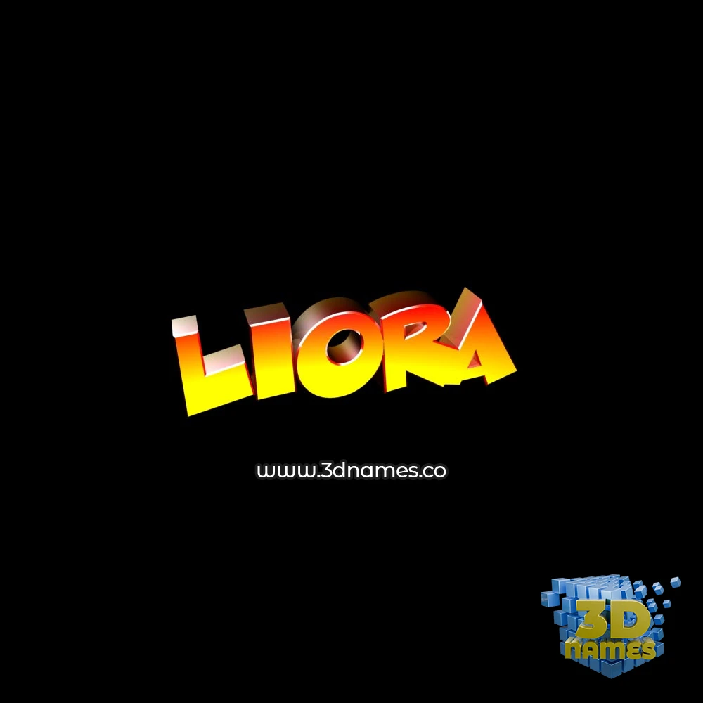 liora in Black Background style - 3D name wallpaper