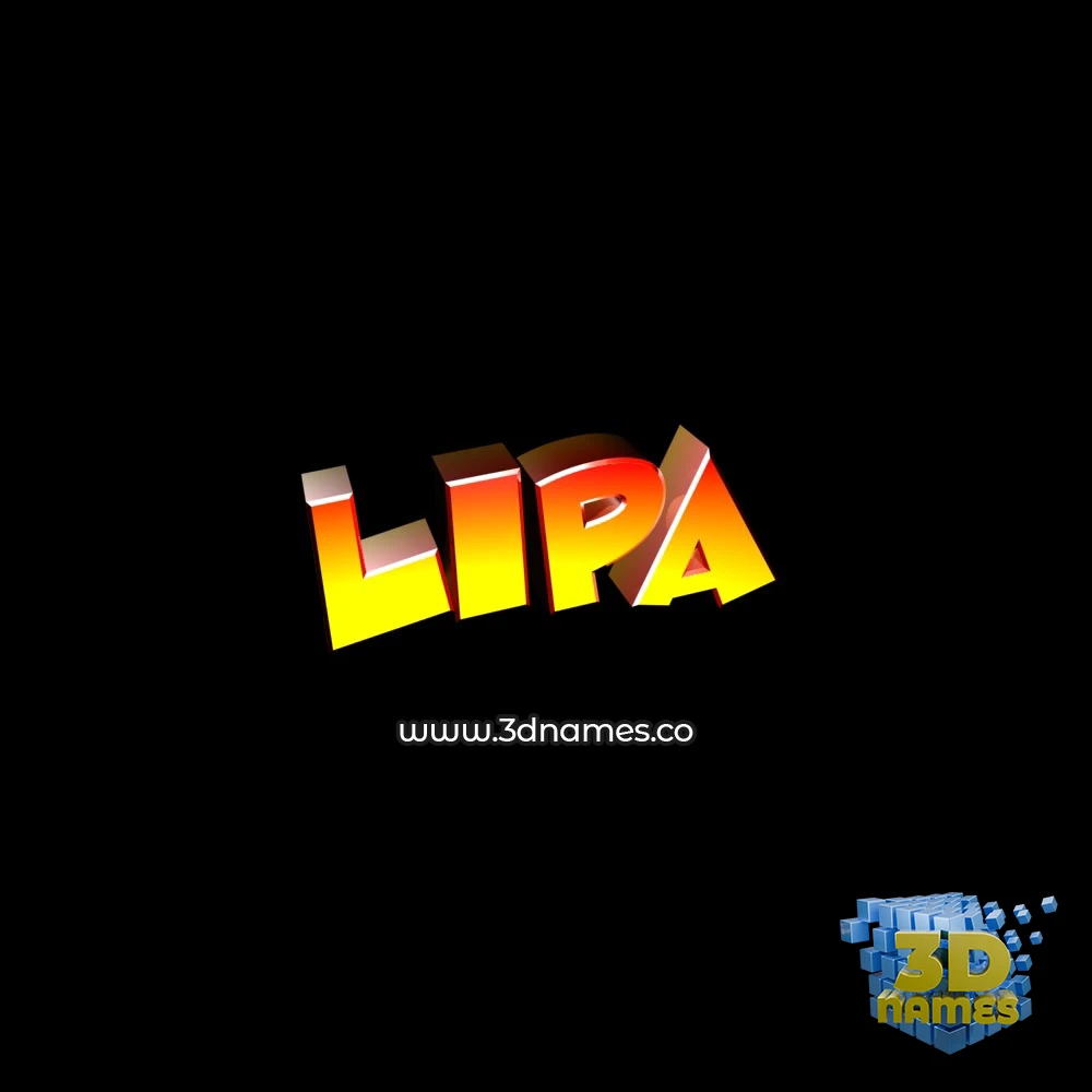 lipa in Black Background style - 3D name wallpaper