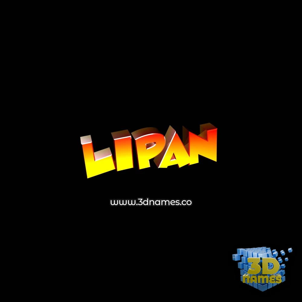 lipan in Black Background style - 3D name wallpaper