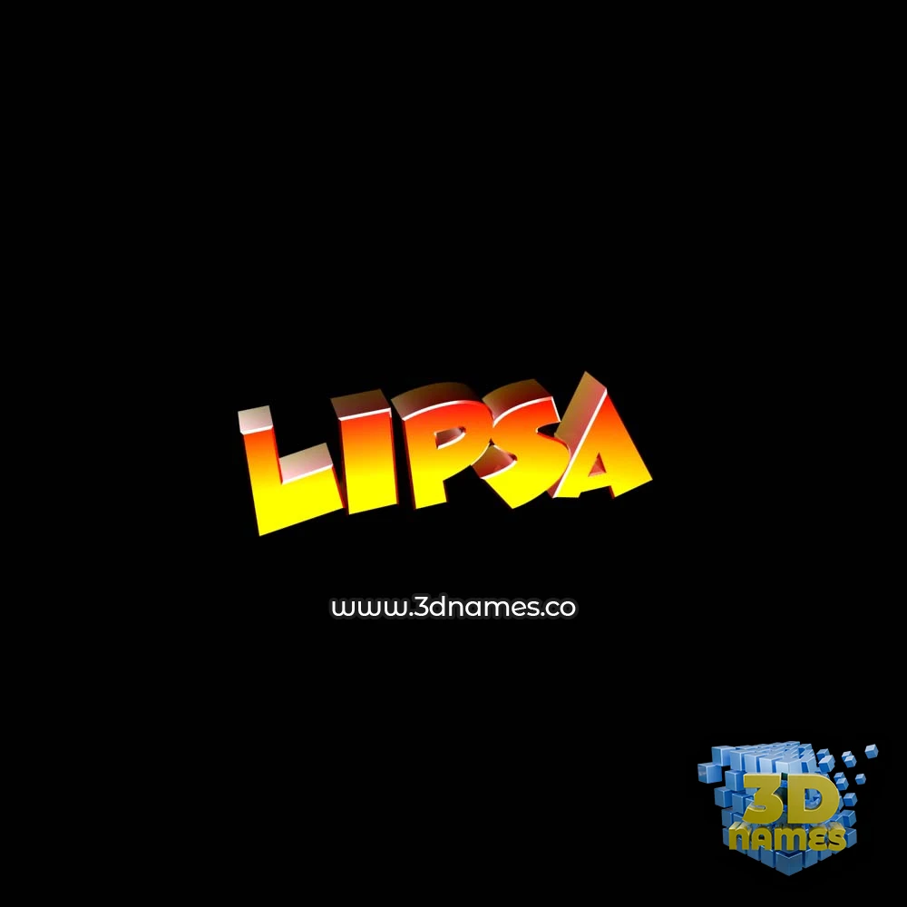 lipsa in Black Background style - 3D name wallpaper