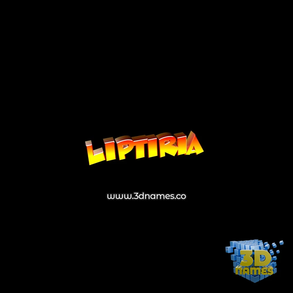 liptiria in Black Background style - 3D name wallpaper