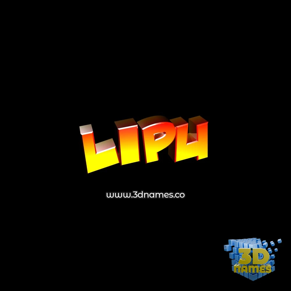 lipu in Black Background style - 3D name wallpaper