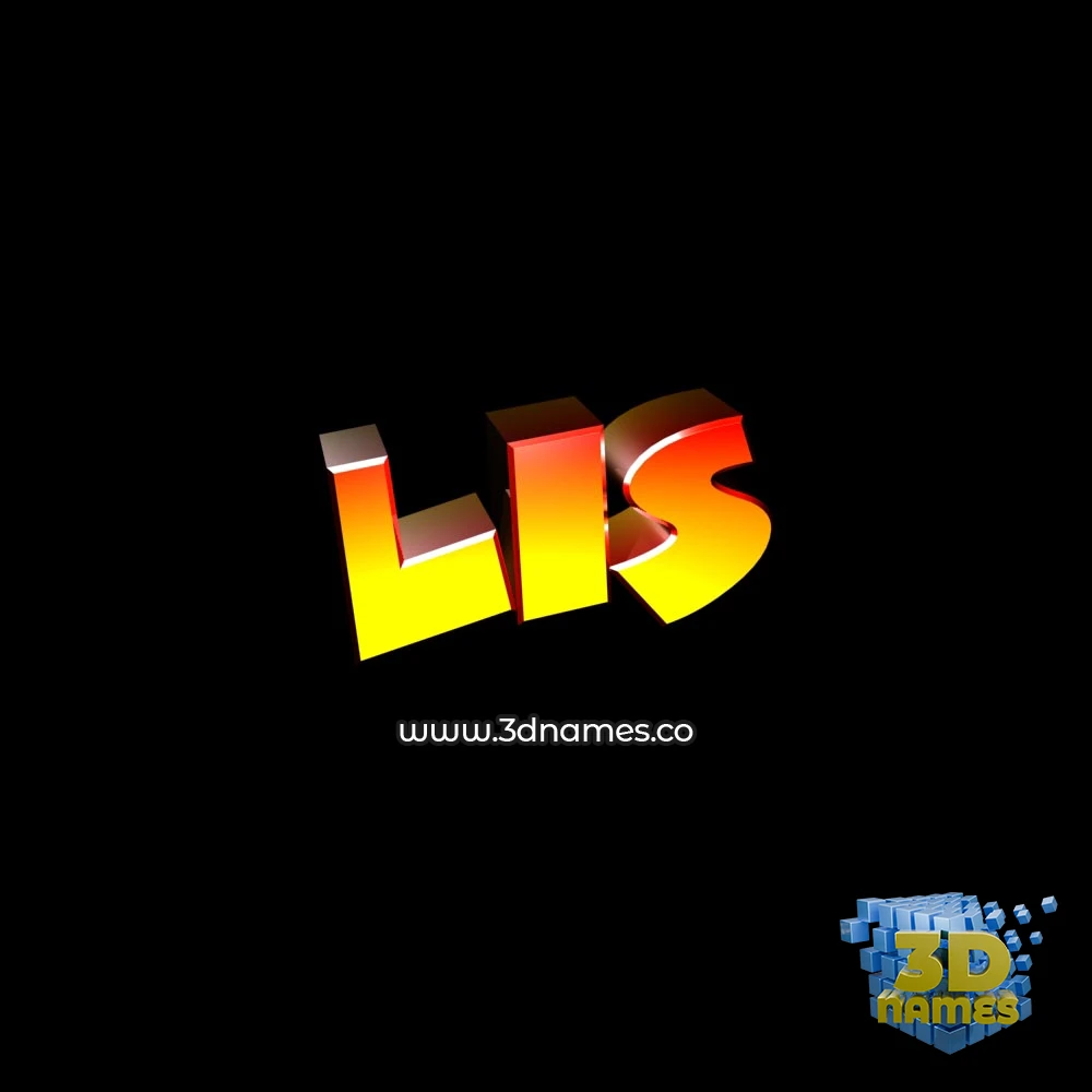 lis in Black Background style - 3D name wallpaper