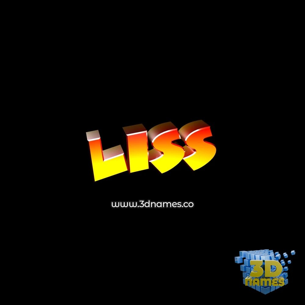 liss in Black Background style - 3D name wallpaper