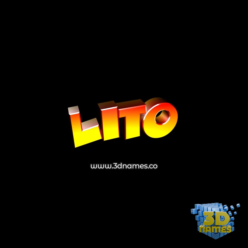 lito in Black Background style - 3D name wallpaper