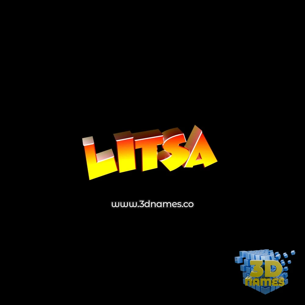 litsa in Black Background style - 3D name wallpaper
