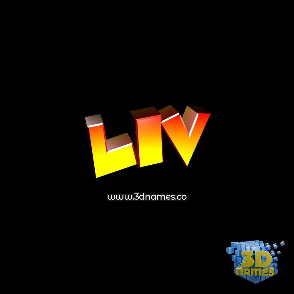 liv in Black Background style - 3D name wallpaper