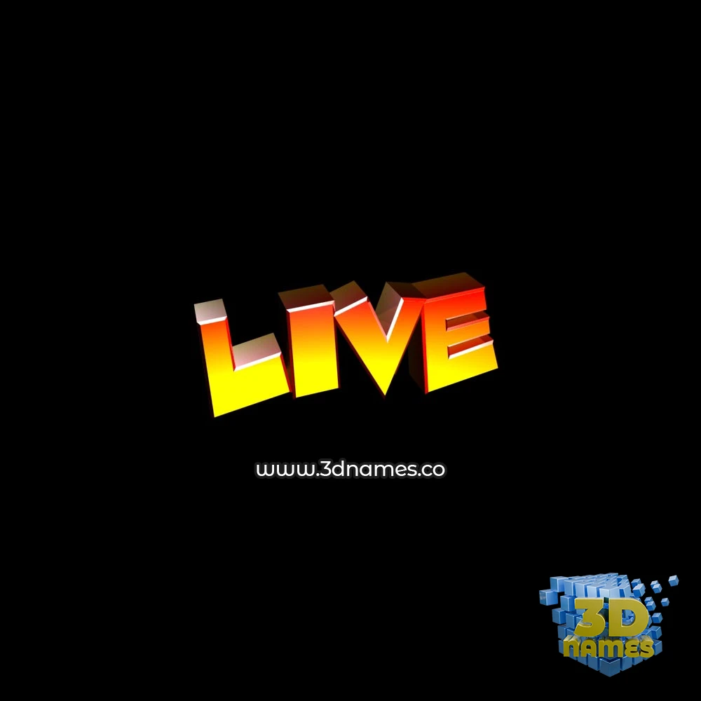 live in Black Background style - 3D name wallpaper