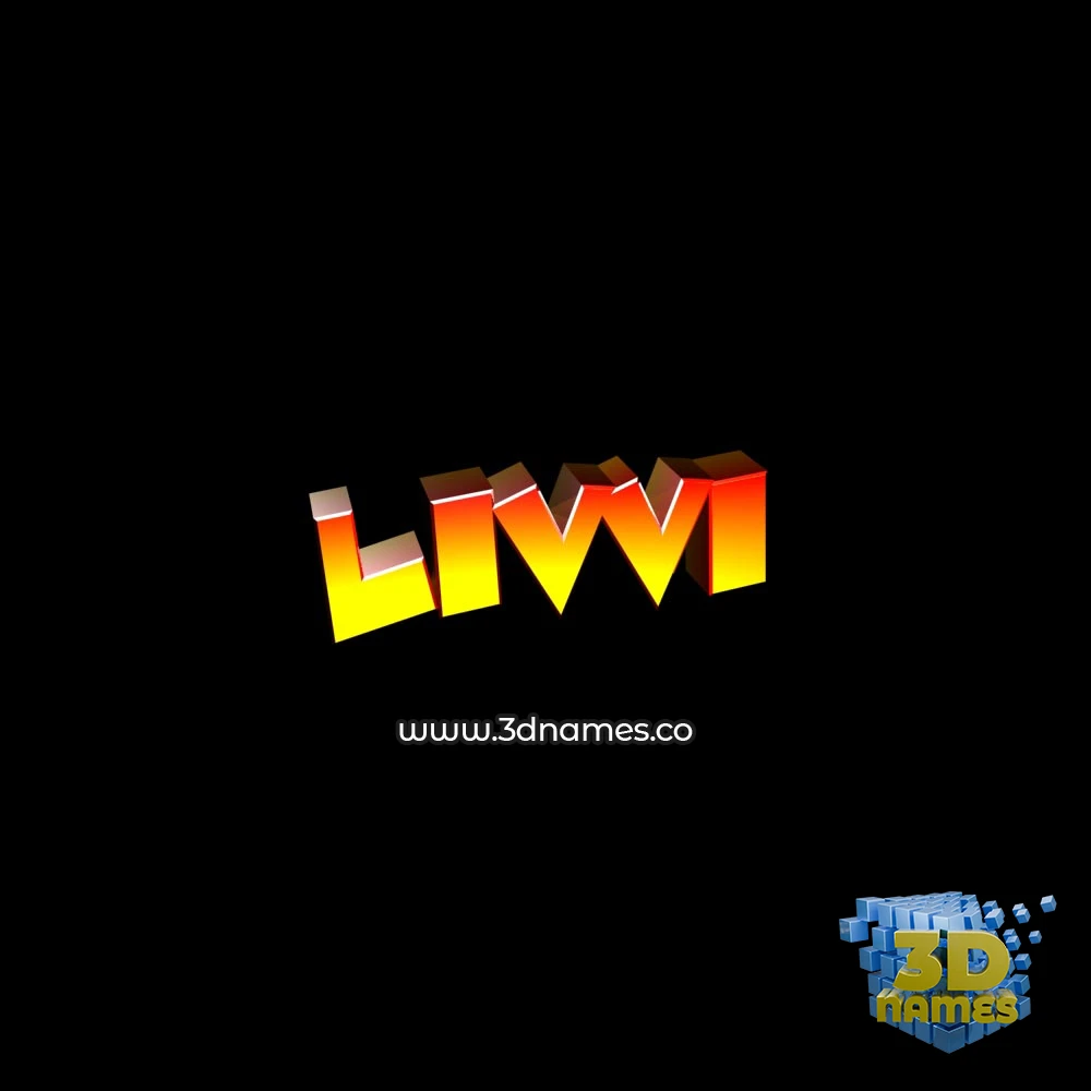 livvi in Black Background style - 3D name wallpaper