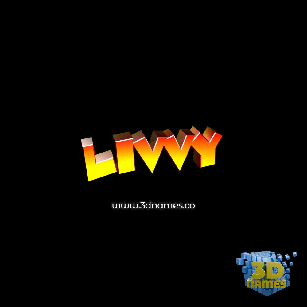 livvy in Black Background style - 3D name wallpaper