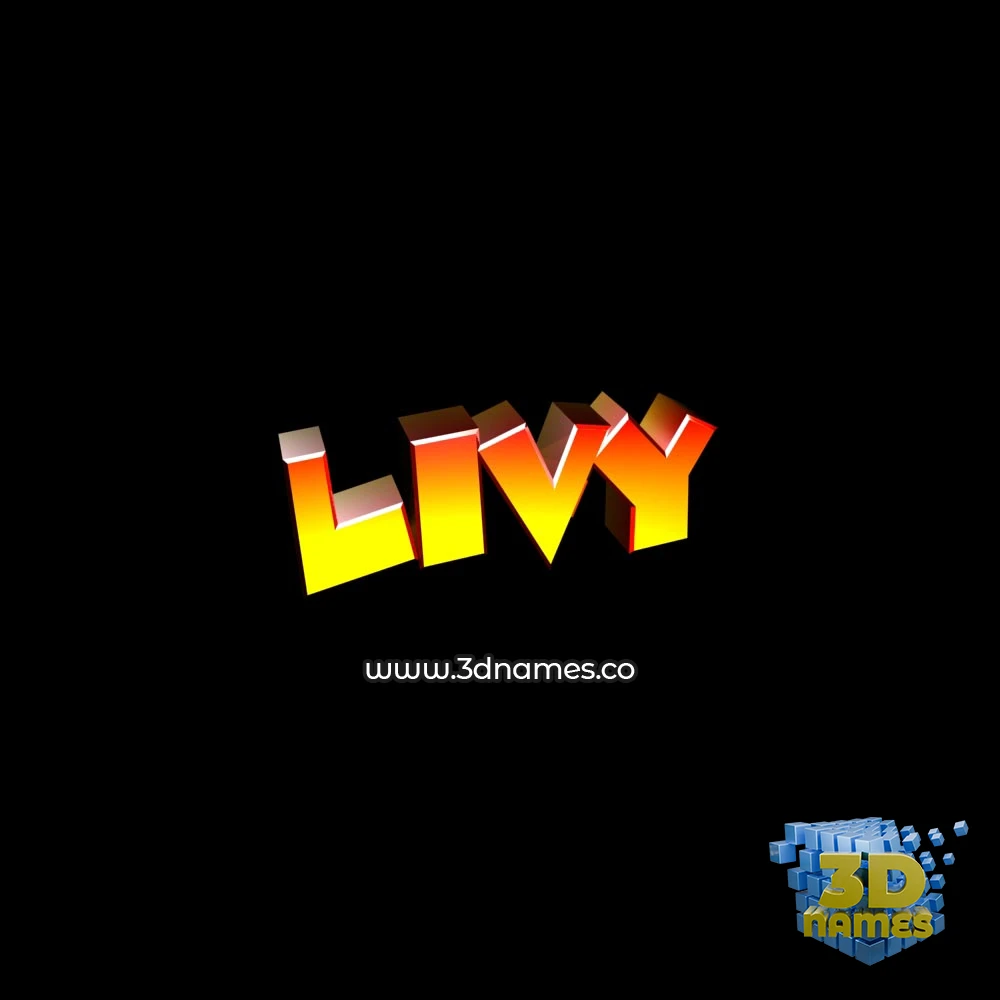 livy in Black Background style - 3D name wallpaper