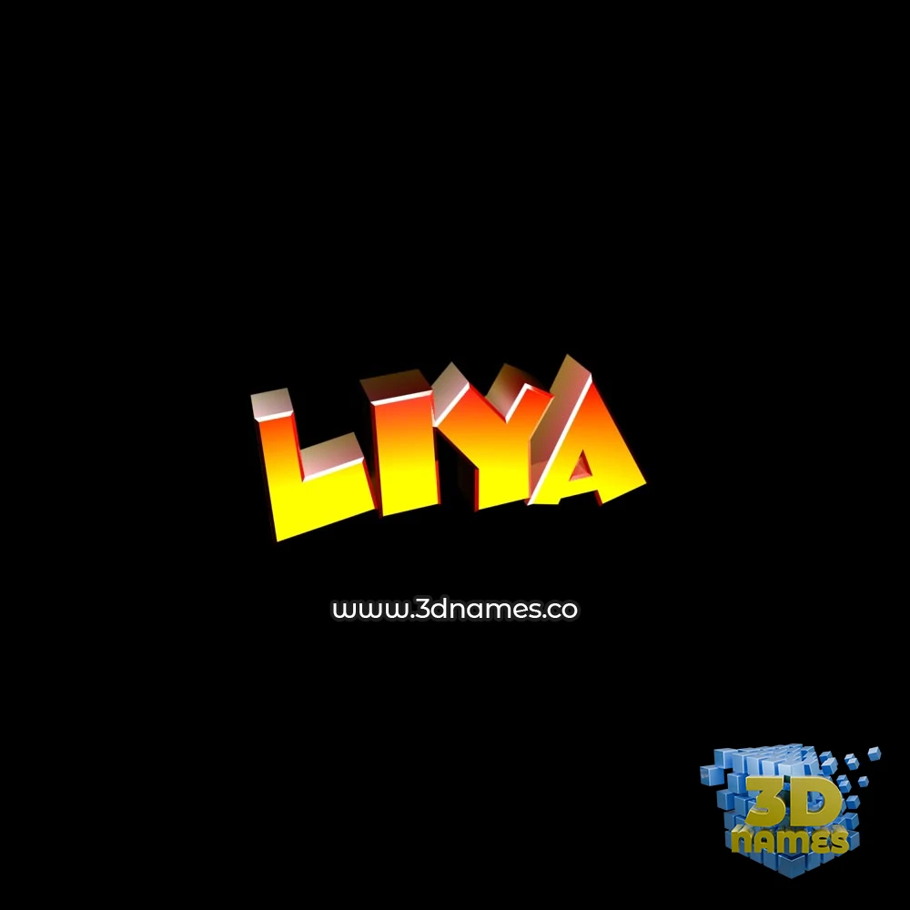 liya in Black Background style - 3D name wallpaper