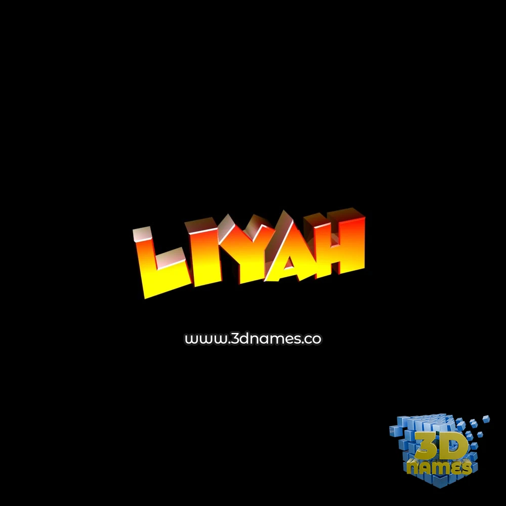 liyah in Black Background style - 3D name wallpaper