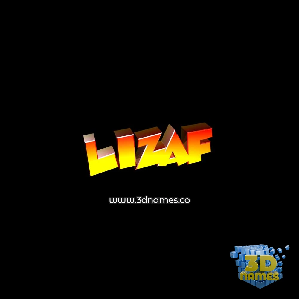 lizaf in Black Background style - 3D name wallpaper