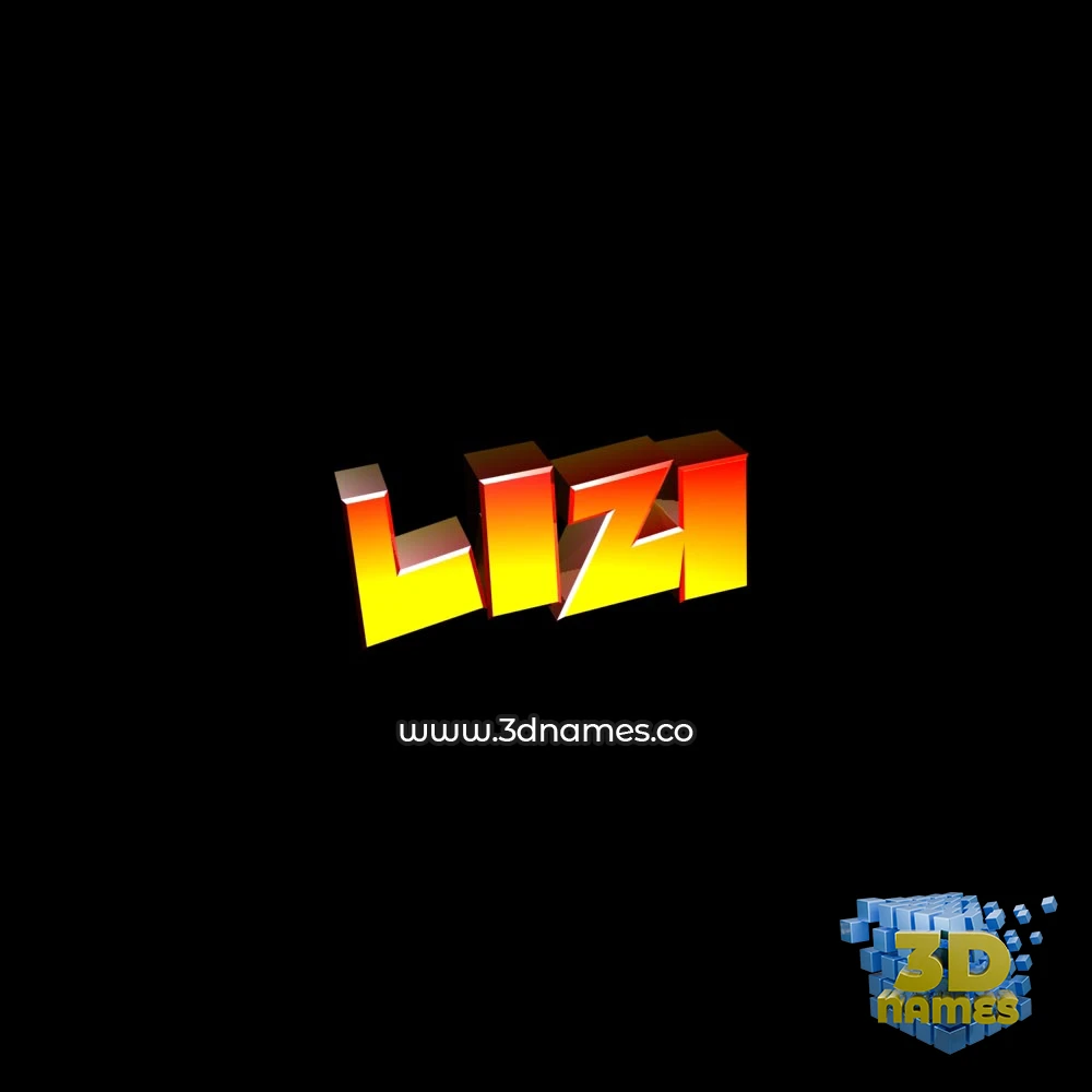 lizi in Black Background style - 3D name wallpaper