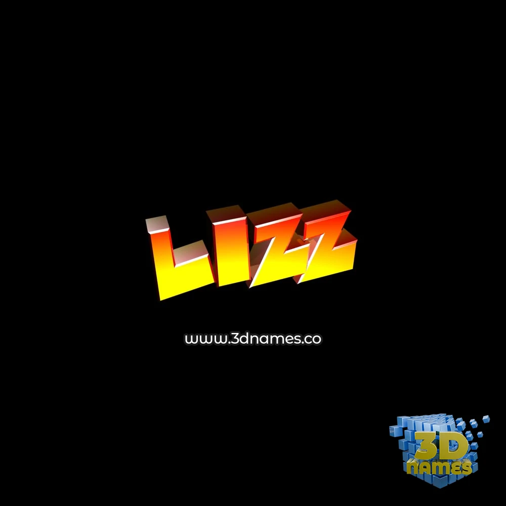 lizz in Black Background style - 3D name wallpaper