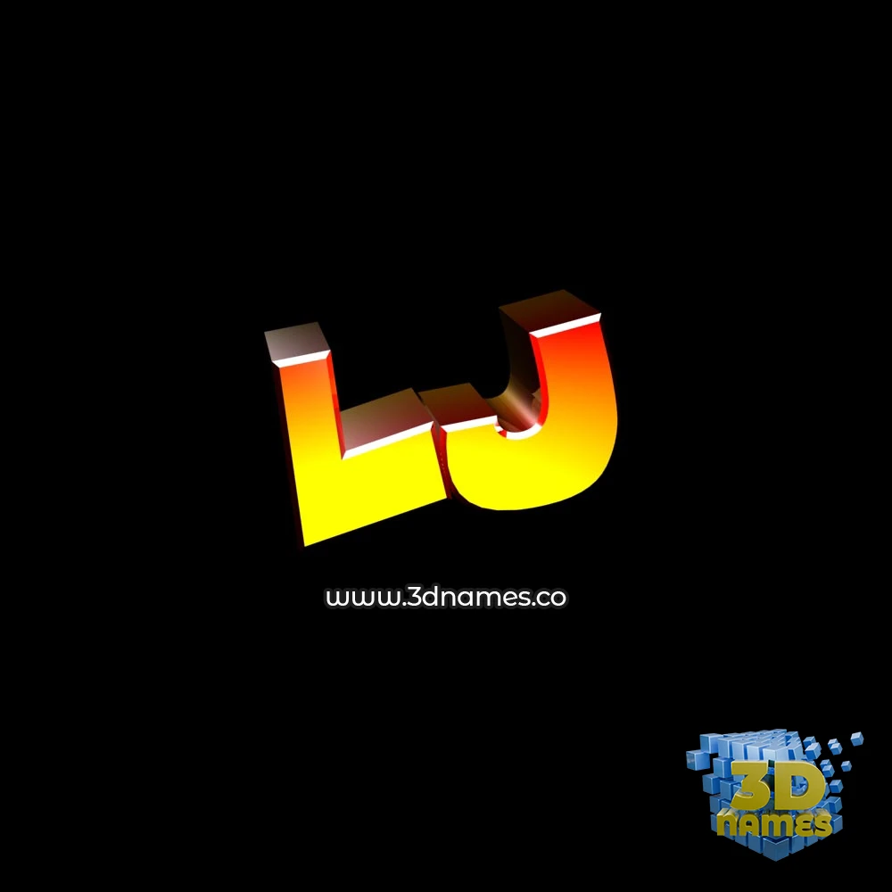 lj in Black Background style - 3D name wallpaper