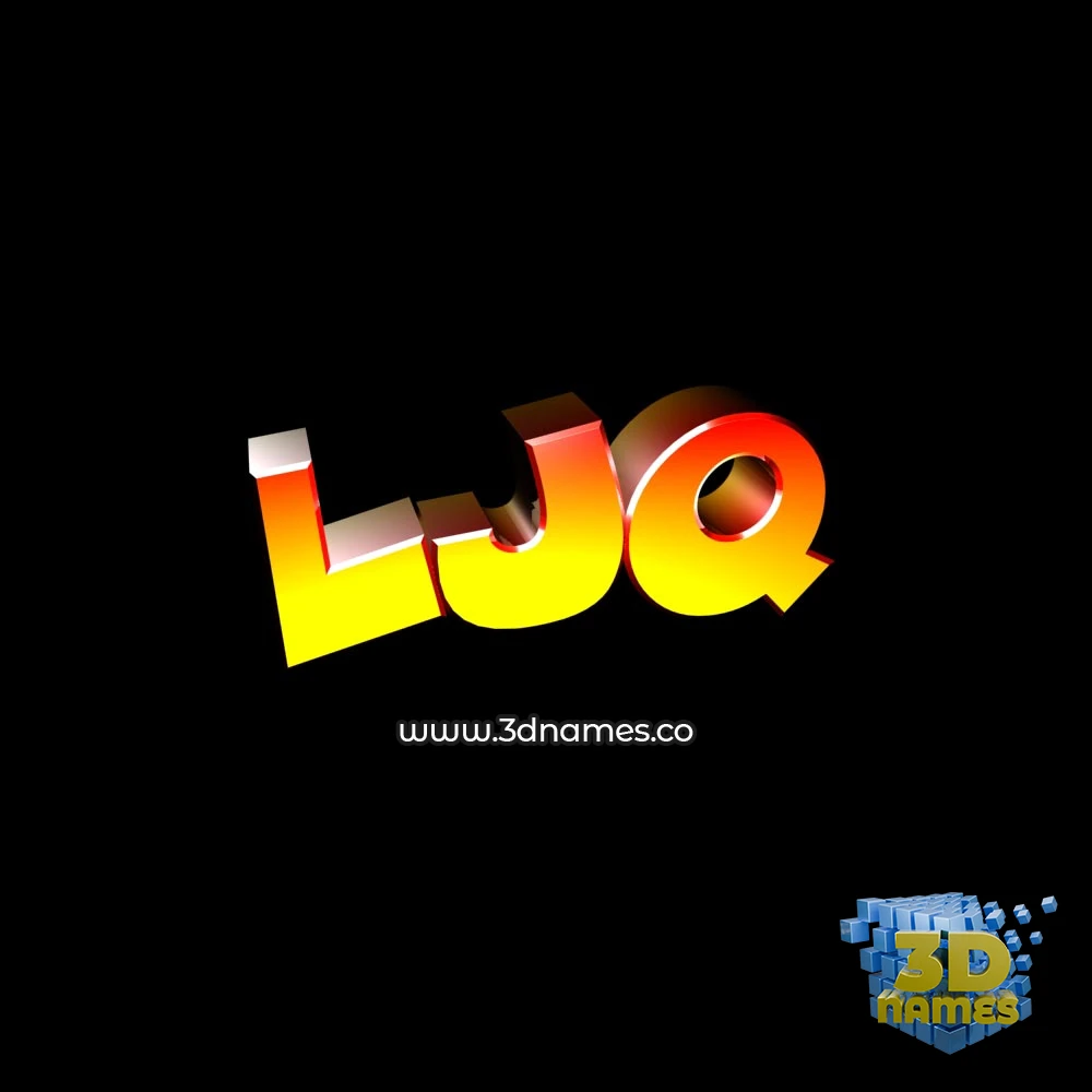 ljq in Black Background style - 3D name wallpaper