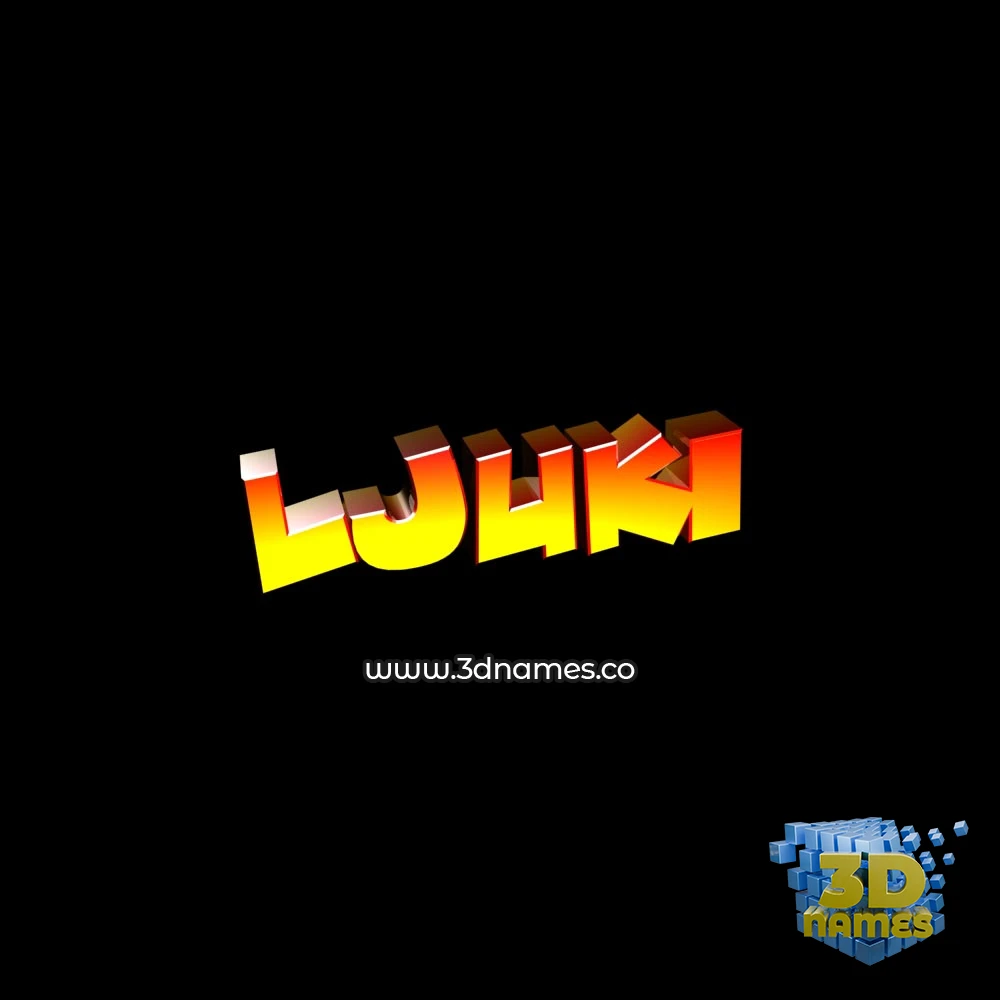 ljuki in Black Background style - 3D name wallpaper